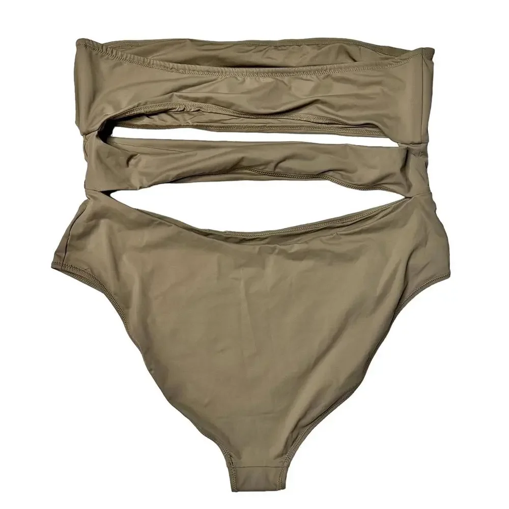 NWT Skims Swim Strapless Cut Out Monokini Swimsuit Desert Womens 4X